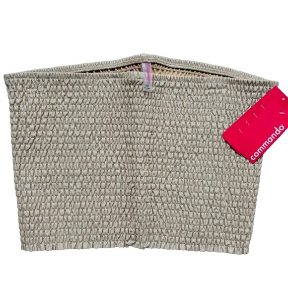 Commando FLT202 Faux Leather Smocked Tube Top Sand ( M/L ) - Picture 3 of 3